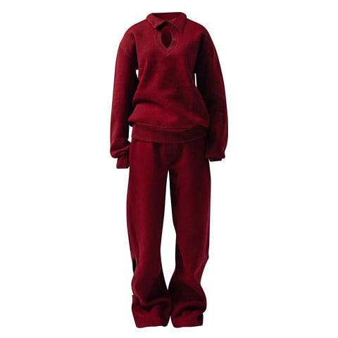 Enxhaline | Eclips Pants Set in Burgundy