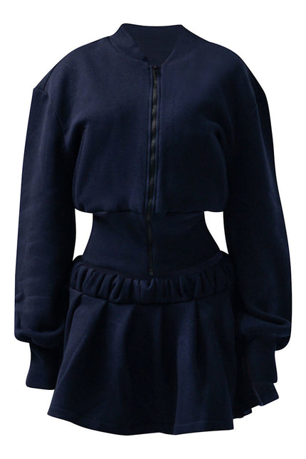 Enxhaline | Inej Skirt Set In Dark Blue