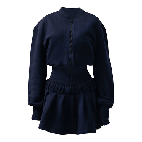 Enxhaline | Inej Skirt Set In Dark Blue