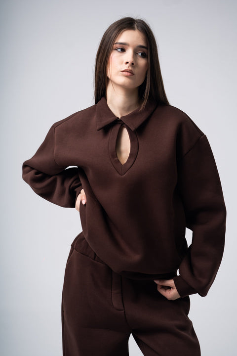 Enxhaline | Eclips Pants Set in Brown