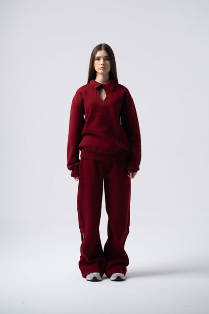 Enxhaline | Eclips Pants Set in Burgundy