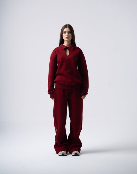 Enxhaline | Eclips Pants Set in Burgundy