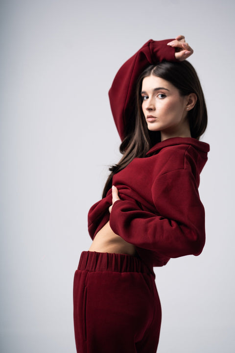 Enxhaline | Eclips Pants Set in Burgundy