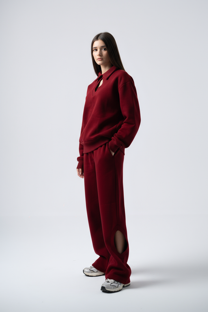 Enxhaline | Eclips Pants Set in Burgundy