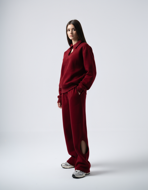 Enxhaline | Eclips Pants Set in Burgundy