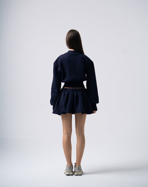 Enxhaline | Inej Skirt Set In Dark Blue
