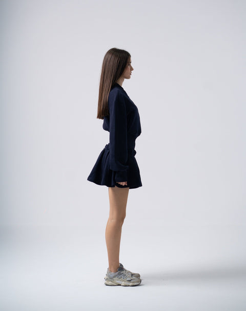Enxhaline | Inej Skirt Set In Dark Blue