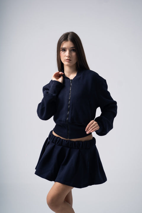 Enxhaline | Inej Skirt Set In Dark Blue