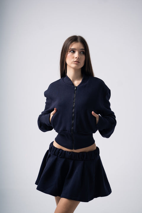 Enxhaline | Inej Skirt Set In Dark Blue