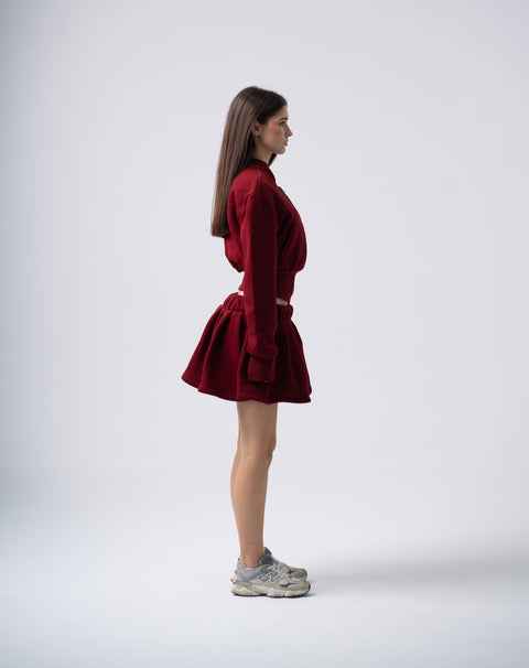 Enxhaline | Inej Skirt Set in Burgundy