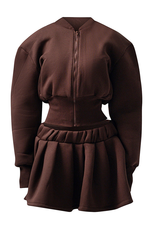 Enxhaline | Inej Skirt Set In Brown
