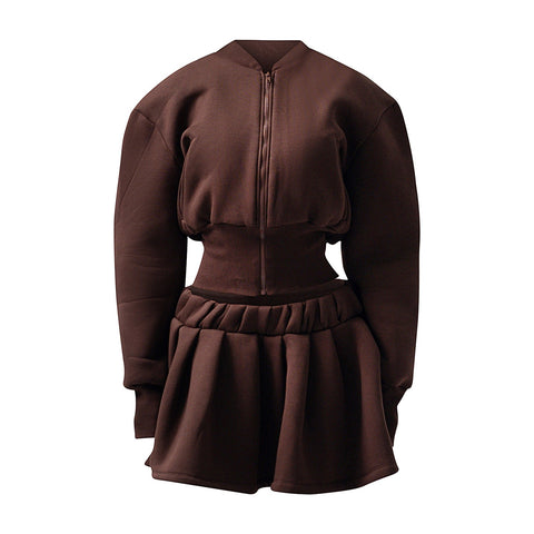 Enxhaline | Inej Skirt Set In Brown