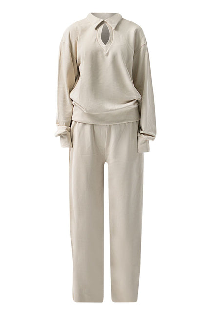 Enxhaline | Eclips Pants Set in Beige