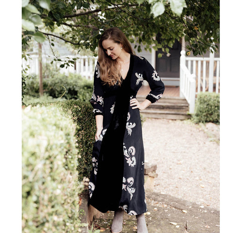 Violet Fish I Evie Dress  - Paisley Black