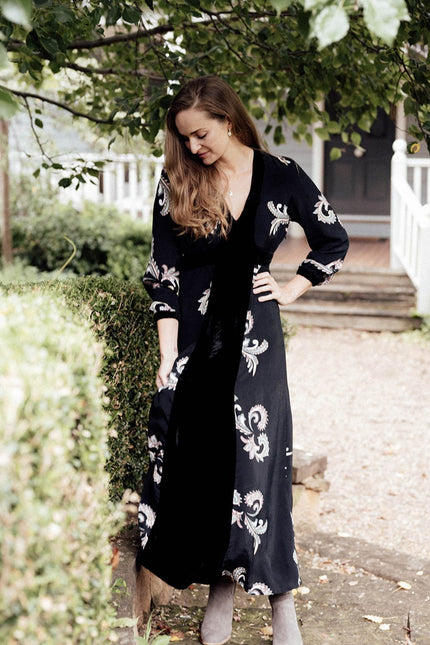 Violet Fish I Evie Dress  - Paisley Black