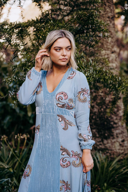 Violet Fish I Evie Dress  - Aegean Blue