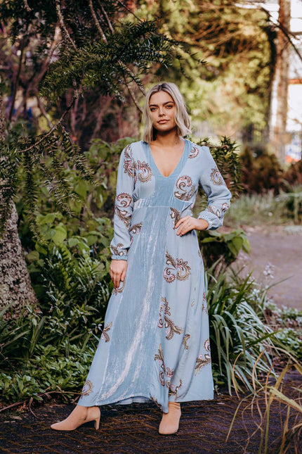 Violet Fish I Evie Dress  - Aegean Blue