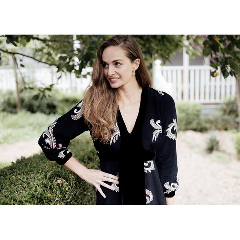 Violet Fish I Evie Dress  - Paisley Black