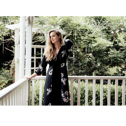 Violet Fish I Evie Dress  - Paisley Black