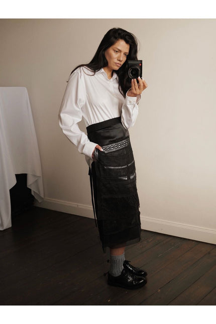 Hand Made Patchwork Apron SS26 In Black