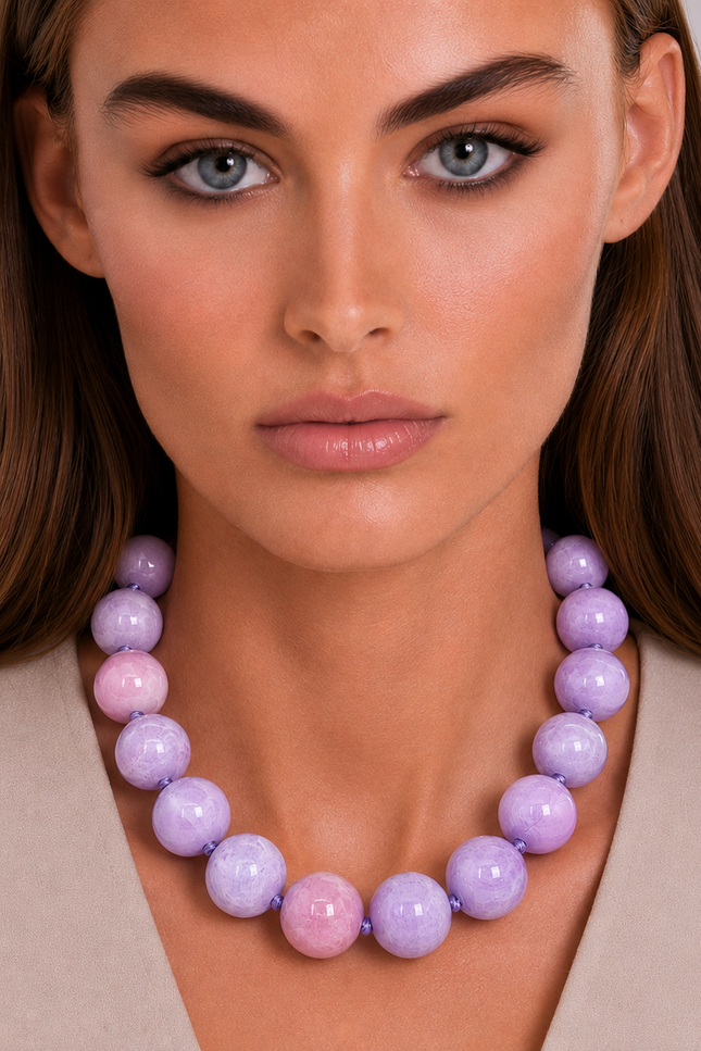 Michael Nash Jewelry | Abigail 16 Mm Purple Jade Semi Precious Necklace