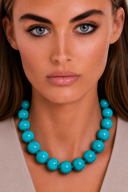 Michael Nash Jewelry | Abigail 16Mm Semi Precious Turquoise Necklace
