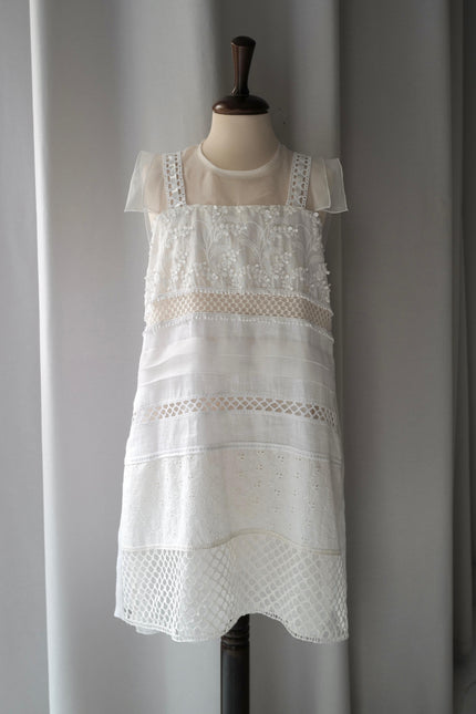Linen Silk Hand Crafted Patchwork  Dress AIJA  for Girls (Pre-Order)