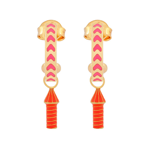 Après Youth I Rocket Enamel Earrings Pink