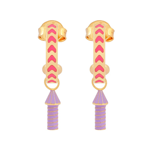 Après Youth I Rocket Enamel Earrings Pink