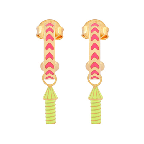Après Youth I Rocket Enamel Earrings Pink