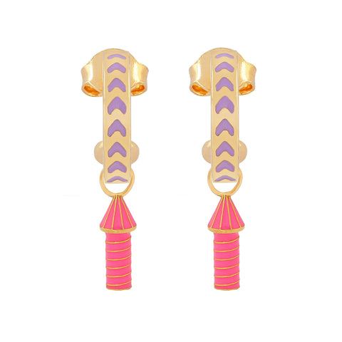 Après Youth I Rocket Enamel Earrings Purple