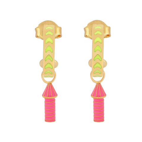Après Youth I Rocket Enamel Earrings Yellow