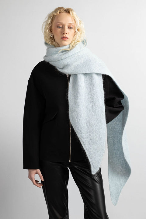 Krista Elsta I Light blue hooded scarf head cover ARIA WRAP