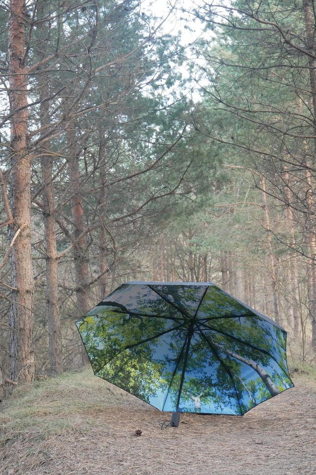 Forest Umbrella – Natural Elegance, Windproof & UPF50+.