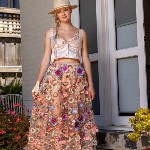 Harlow Loves Daisy | Spódnica maxi Celestial Wildflower