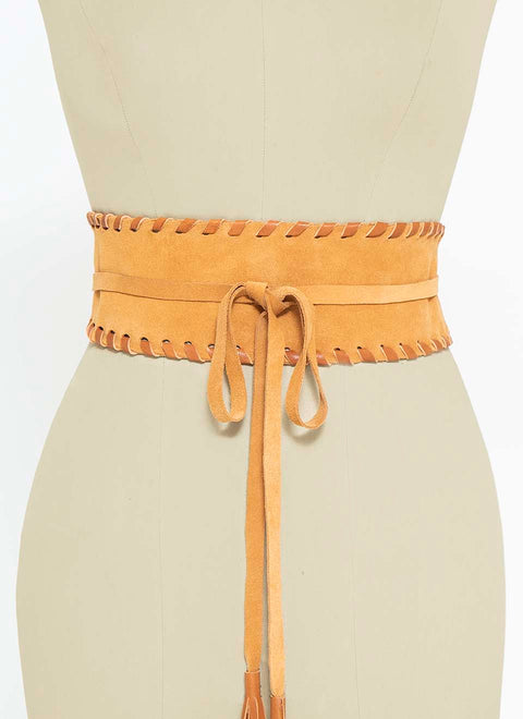 JUAN-JO I Pasek Boho Chic z Zamszu