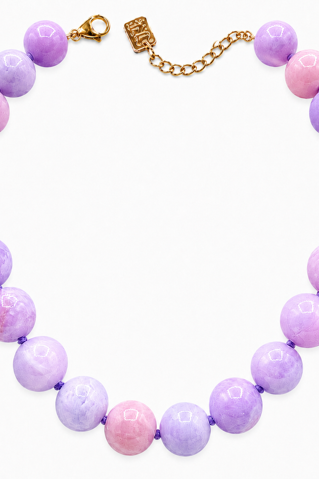 Michael Nash Jewelry | Abigail 16 Mm Purple Jade Semi Precious Necklace