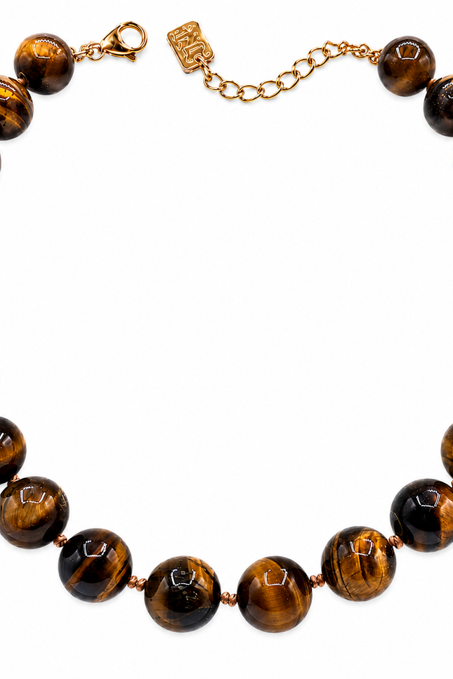 Michael Nash Jewelry | Abigail 16Mm Semi Precious Tiger Eye Necklace