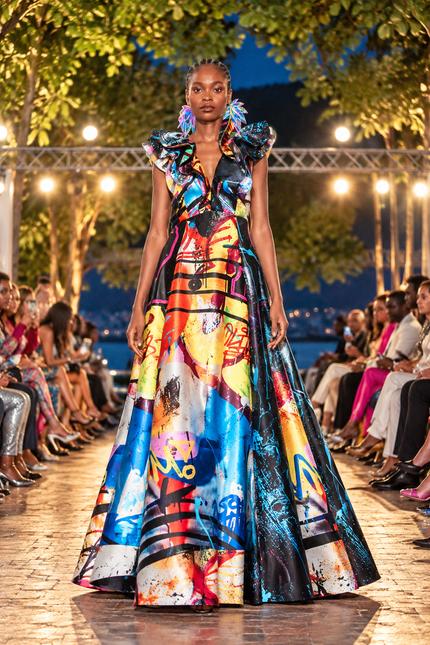 Custom-Made Butterfly Evening Dress - Special Print