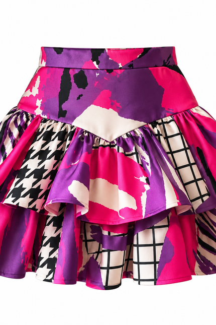 Ruffle Mini Skirt – Arty Pink Purple