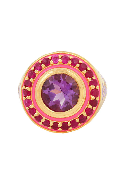 Après Youth I Firework Statement Ring - Pink