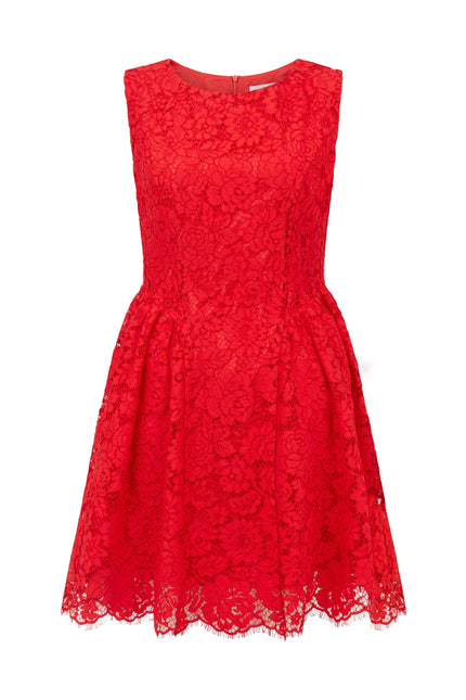 SOUR FIGS cherry red lace dress for weddings, parties, and special occasions