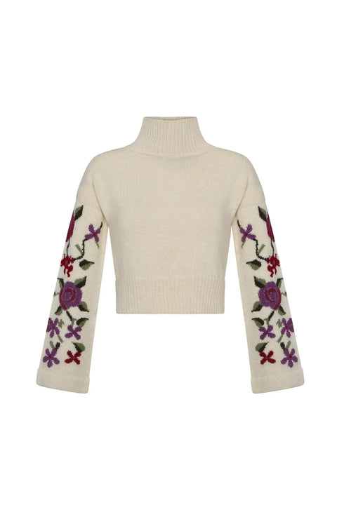 Flowery Sweater NORGÄTE alpaca knitwear sustainably made in Peru