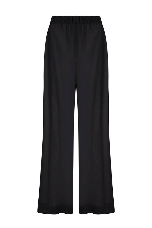 Kolosova | BLACK CHIFFON TROUSERS