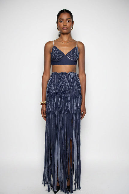 Aluka | MIDNIGHT GRASS DENIM BRALETTE