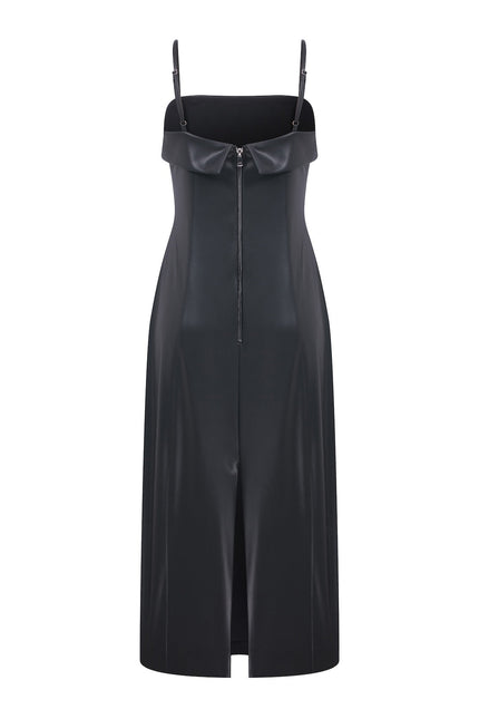 Nazli Ceren | Gaia Vegan Leather Midi Dress