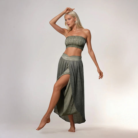Zhenabia | Gaia Salvar in Khaki Green