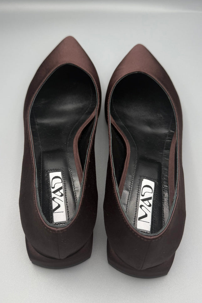GEORGIA Ballerina Dark Chocolate Satin Diamond Pair10