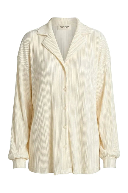 BÚDZIKO | AMELIA CREAMY PLEATED SHIRT