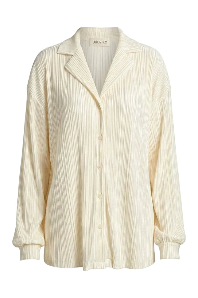 BÚDZIKO | AMELIA CREAMY PLEATED SHIRT